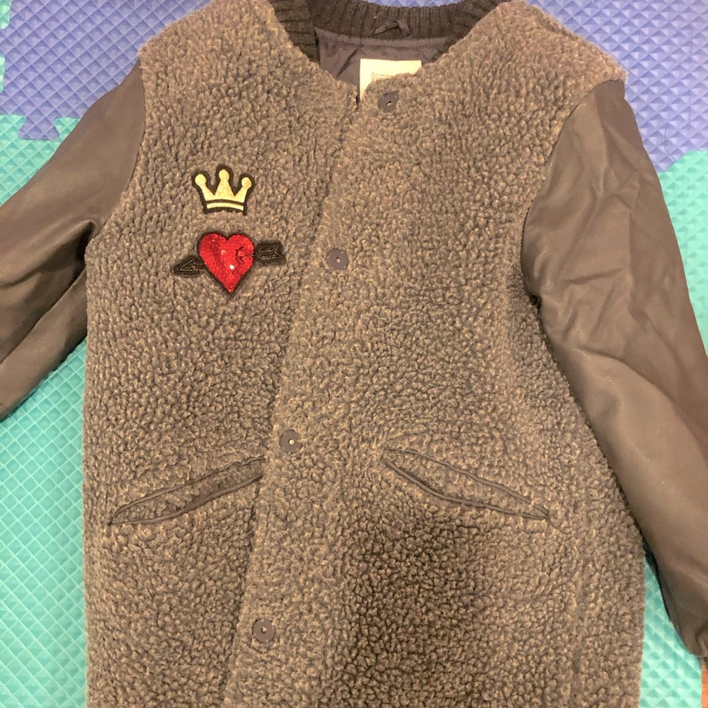 Girls Zara Sherpa/leather jacket